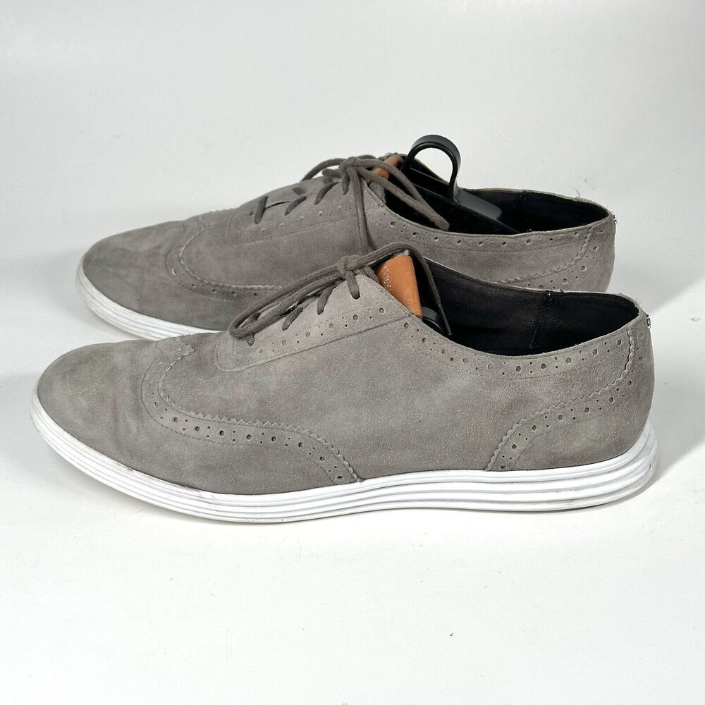 Cole Haan Misha Grand OS Women 10B Gray Suede Oxford II Shoes W05167 Wingtip - Picture 5 of 16